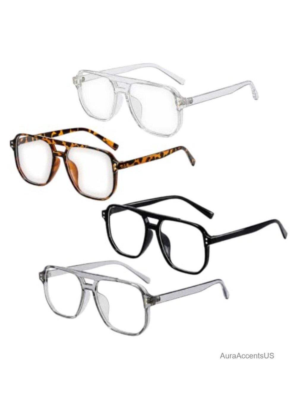 4 Pack Oversized Aviator Blue Light Blocking Glasses Women Computer